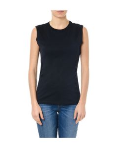 Sleeveless Black Cotton T Shirt