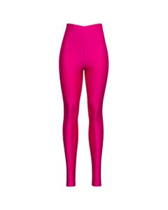 Pink Holly Leggings In Shiny Stretch Fabric