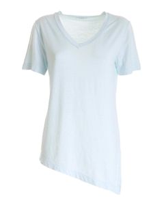 Side slit t-shirt in light blue
