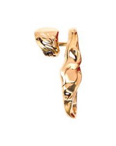 Alexander Mcqueen Woman Molten Golden Brass Earring