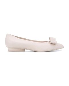 Bone White Leather Viva Ballerina Shoes