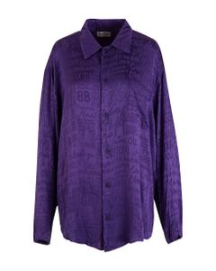 Woman Logoed Shirt In Purple Silk