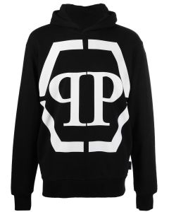 Philipp Plein Logo-Print Long Sleeve Hooded Sweater