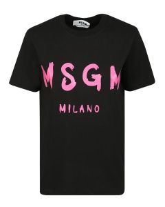 MSGM Logo-Printed Crewneck T-Shirt