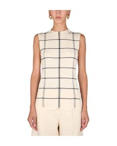 Sleeveless Top With Perforated Hem