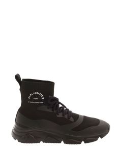 Karl Lagerfeld Logo Printed Lace-Up Ankle Boots