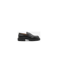 Leather Loafers With Contrasting Inserts