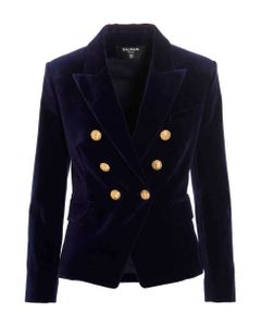 Button Velvet Blazer Jacket