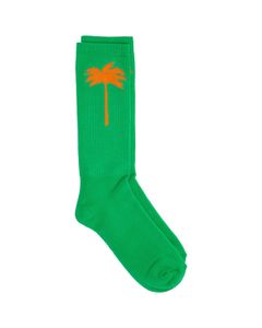 Palm Angels Palm Tree Intarsia-Knit Socks
