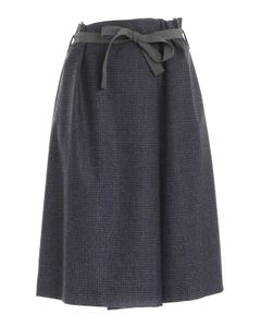 Midi skirt in blue and gray