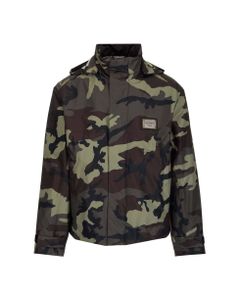 Camouflage Print Zip-up Hooded Jacket