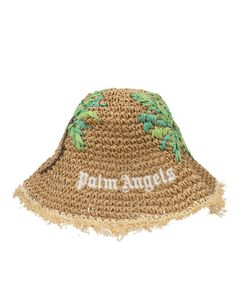 Palm Angels Fringed Edge Woven Hat
