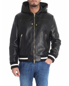 Black lined leather jacket