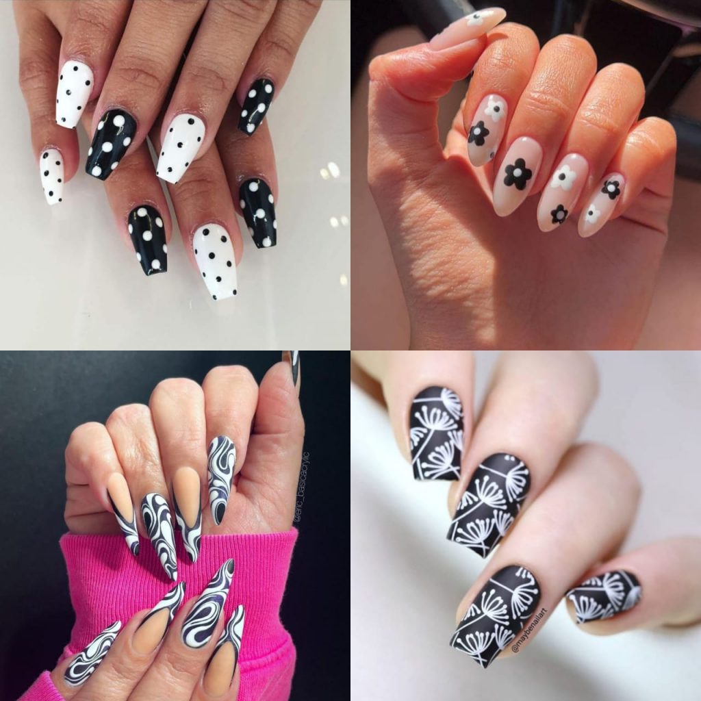 200+ nail designs white and black được yêu thích nhất